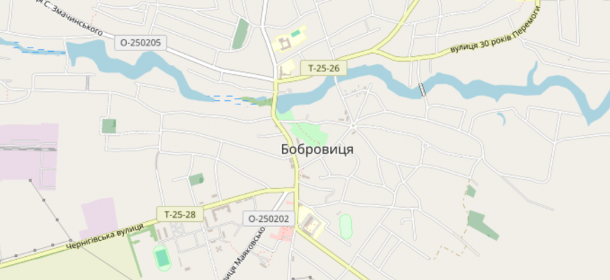 Мапа міста Бобровиця