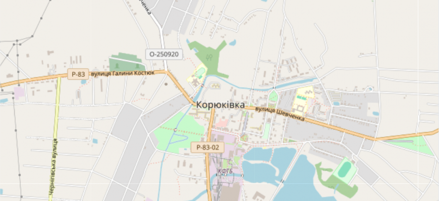 Мапа міста Корюківка